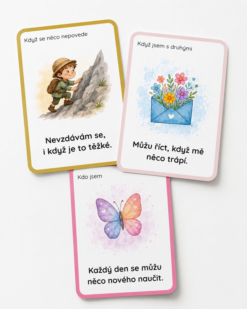 Ukázka afirmačních kartiček