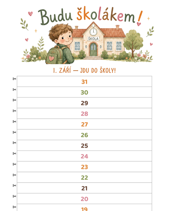 Pracovní list Budu školákem